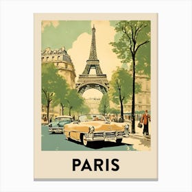 Paris Retro Travel Poster 1 Canvas Print
