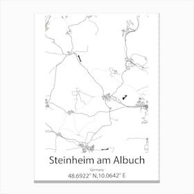 Steinheim,Germany Minimalist Map Canvas Print