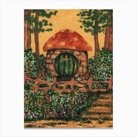 Hobbit Mushroom Home Canvas Print