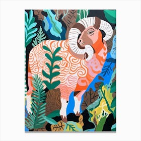 Maximalist Animal Painting Ram 1 Canvas Print