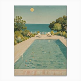 Swimming Pool by the Sea Canvas Print