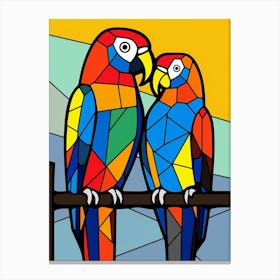 Parrots Abstract Pop Art 4 Canvas Print