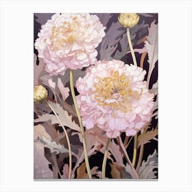 Scabiosa 2 Flower Painting Canvas Print