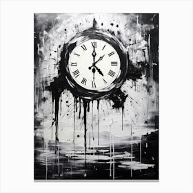 Time Abstract Black And White 3 Canvas Print