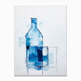 Blue Bottle Style Abstract Canvas Print