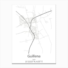 Guillena,Spain Minimalist Map Canvas Print