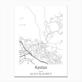 Kastav,Croatia Minimalist Map Canvas Print