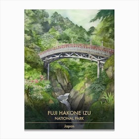 Fuji Hakone Izu National Park Japan Watercolour 2 Canvas Print