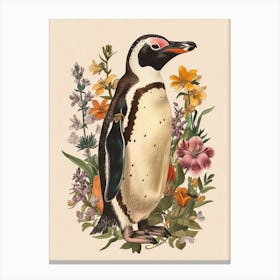 Adlie Penguin Paradise Harbor Vintage Botanical Painting 1 Canvas Print