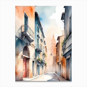 Watercolor Street Painting 2 Canvas Print