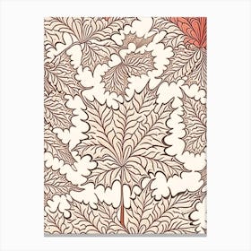 Maple Leaf Leaf William Morris Inspired Canvas Print