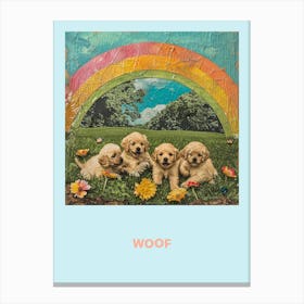Woof Puppies Art Poster Canvas Print