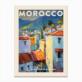 Chefchaouen Morocco 1 Fauvist Painting  Travel Poster Canvas Print