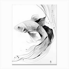 Sanke Koi Fish Minimal Line Drawing Canvas Print