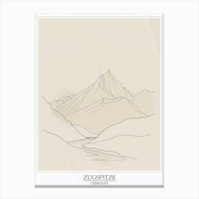 Zugspitze Germany Color Line Drawing Drawing 4 Poster Canvas Print