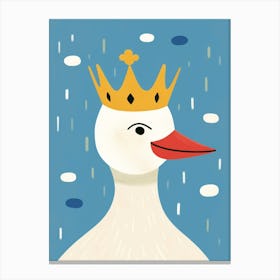 Little Swan 2 Wearing A Crown Canvas Print