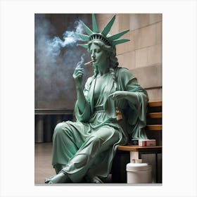 Statue Of Liberty Smoking 1 Canvas Print