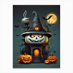 Halloween Witch House Canvas Print