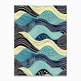 Seamless Pattern With Waves 1 Canvas Print