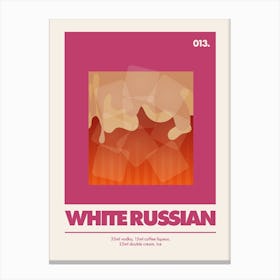 White Russian, Cocktail Print (Dusk Pink) Canvas Print