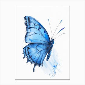 Common Blue Butterfly Graffiti Illustration 2 Canvas Print