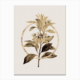 Gold Ring Chinese New Year Flower Glitter Botanical Illustration Canvas Print