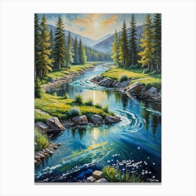 River In The Mountains Canvas Print