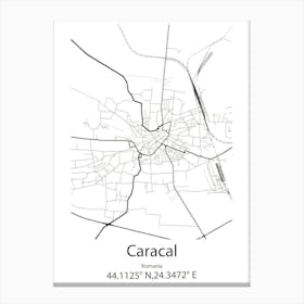 Caracal,Romania Minimalist Map Lienzo