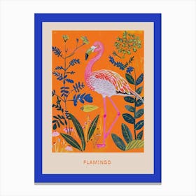 Spring Birds Poster Flamingo 4 Canvas Print