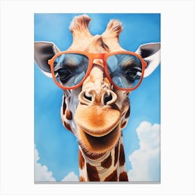 Giraffe With Sunglasses Canvas Print