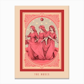 The Muses Pink Tarot Card 2 Canvas Print