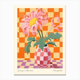 Spring Collection Marigolds Flower Vase 1 Canvas Print