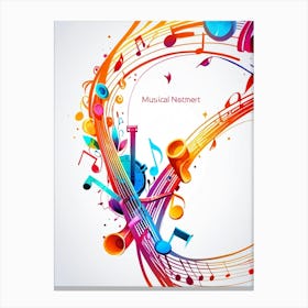 Musical Notes Background Canvas Print