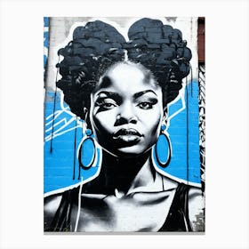 Graffiti Mural Of Beautiful Black Woman 121 Canvas Print