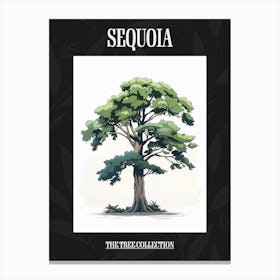 Sequoia Tree Pixel Illustration 4 Poster Canvas Print