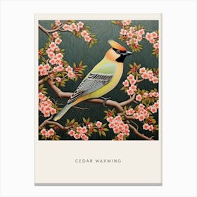 Ohara Koson Inspired Bird Painting Cedar Waxwing 3 Poster Canvas Print