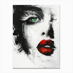 Woman With Red Lips Canvas Print