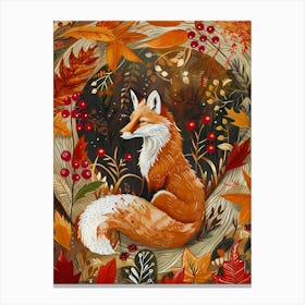 Solitary Fox In The Autumn 10 Canvas Print