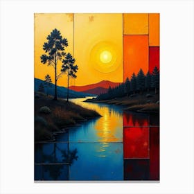 Sunset At The Lake 1 Canvas Print