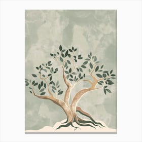 Banyan Tree Minimal Japandi Illustration 3 Canvas Print