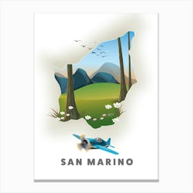 San Marino Travel map Canvas Print