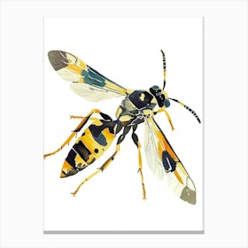 Colourful Insect Illustration Yellowjacket 16 Canvas Print