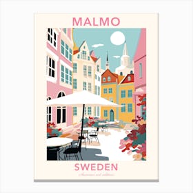 Malmo, Sweden, Flat Pastels Tones Illustration 2 Poster Canvas Print