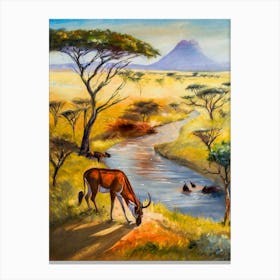 Majestic Wildlife On The African Savannah Canvas Print