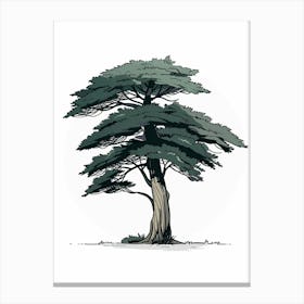Cypress Tree Pixel Illustration 2 Canvas Print