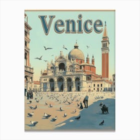 Aihrgdesign A Classic 1960s Travel Poster For Venice 4 Canvas Print