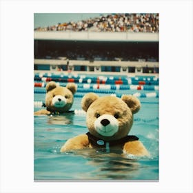 Teddy Bears In The Pool Canvas Print