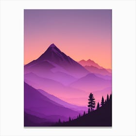 Misty Mountains Vertical Composition In Purple Tone 11 Canvas Print