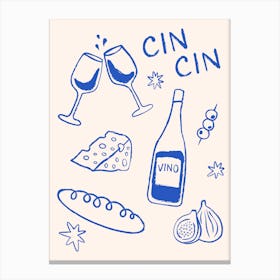 Fancy Dinner. Cheese and Wine Canvas Print