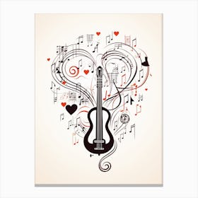Musical Note Hearts 3 Canvas Print